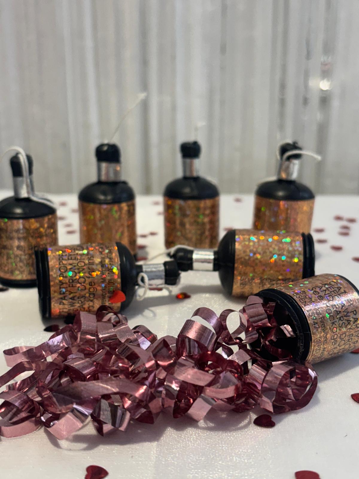 Glitz Rose Gold Party Poppers, Pack of 20 - Image 6