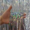 3pcs 2M X 1M Metallic Tinsel Curtains Aluminium Foil Flow Silk Curtain, Ripple Silver