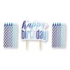 Royal Blue Glitz Happy Birthday Candle Set