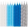 Blue White & Silver Spiral Candles