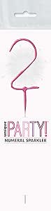 Pink number 2 Glitz Birthday Sparkler (17cm)