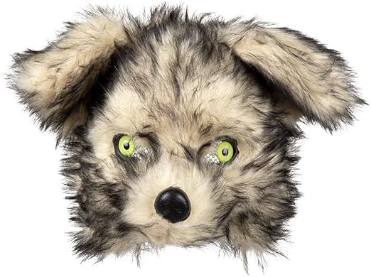 Plush wolf half mask- Horror Mask for Adults Made of Latex, Mask for Halloween and Carnival - Image 2