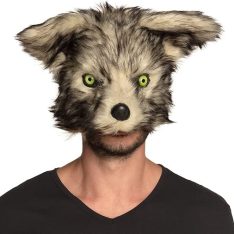Plush wolf half mask- Horror Mask for Adults Made of Latex, Mask for Halloween and Carnival