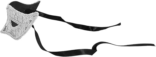 Silver Venetian Eye Mask for Costume Accessory for Halloween, Masquerades, Fancy Dress, Carnival and Themed Parties - Image 2