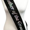 Black With Holographic Silver Foil ‘Mother Of The Groom’ Sash