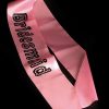 Pink Bridesmaid Sash with Black Dot Text
