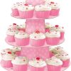 Cupcake Stand - Pink Foil Confetti Design