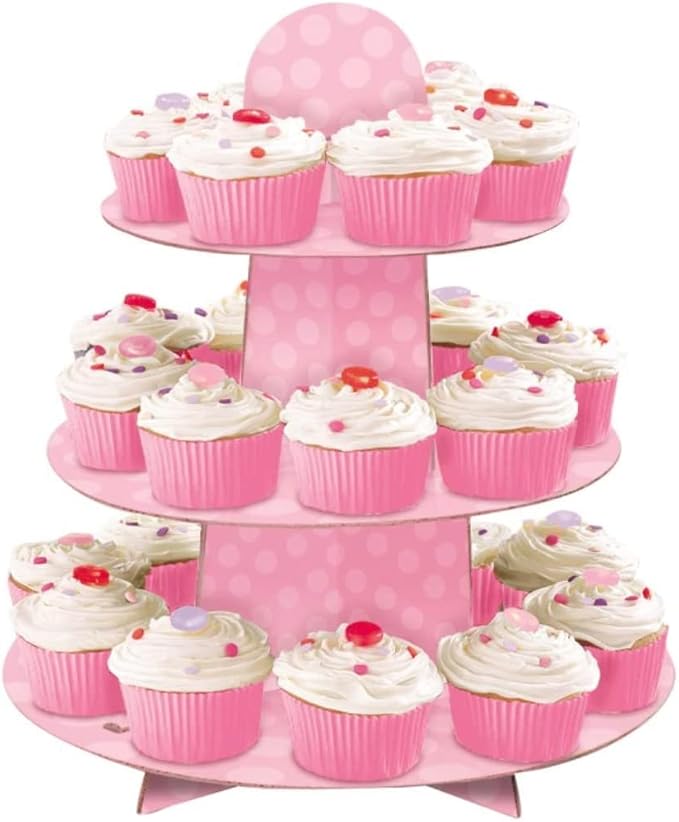 Cupcake Stand - Pink Foil Confetti Design