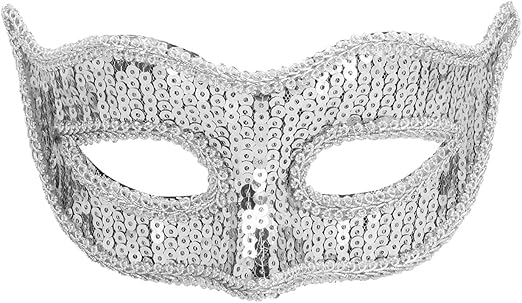 Silver Venetian Eye Mask for Costume Accessory for Halloween, Masquerades, Fancy Dress, Carnival and Themed Parties - Image 3