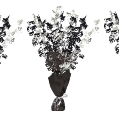 Birthday Balloon Weight Spray Centrepiece - 16th Black & Silver