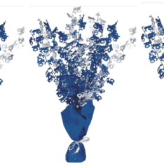 Birthday Balloon Weight Spray Centrepiece - 16th Blue & Silver