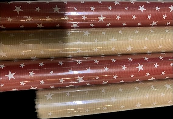 Christmas Wrapping Paper 4 x 2M/4 x 4M/4 x 7M/ 4 x 8M Rolls (Multicolour, 2M (Star crafted Wrap)) - Image 2