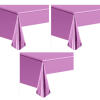 3 x Foil Pale Pink Plastic Tablecloth, 9ft x 4.5ft