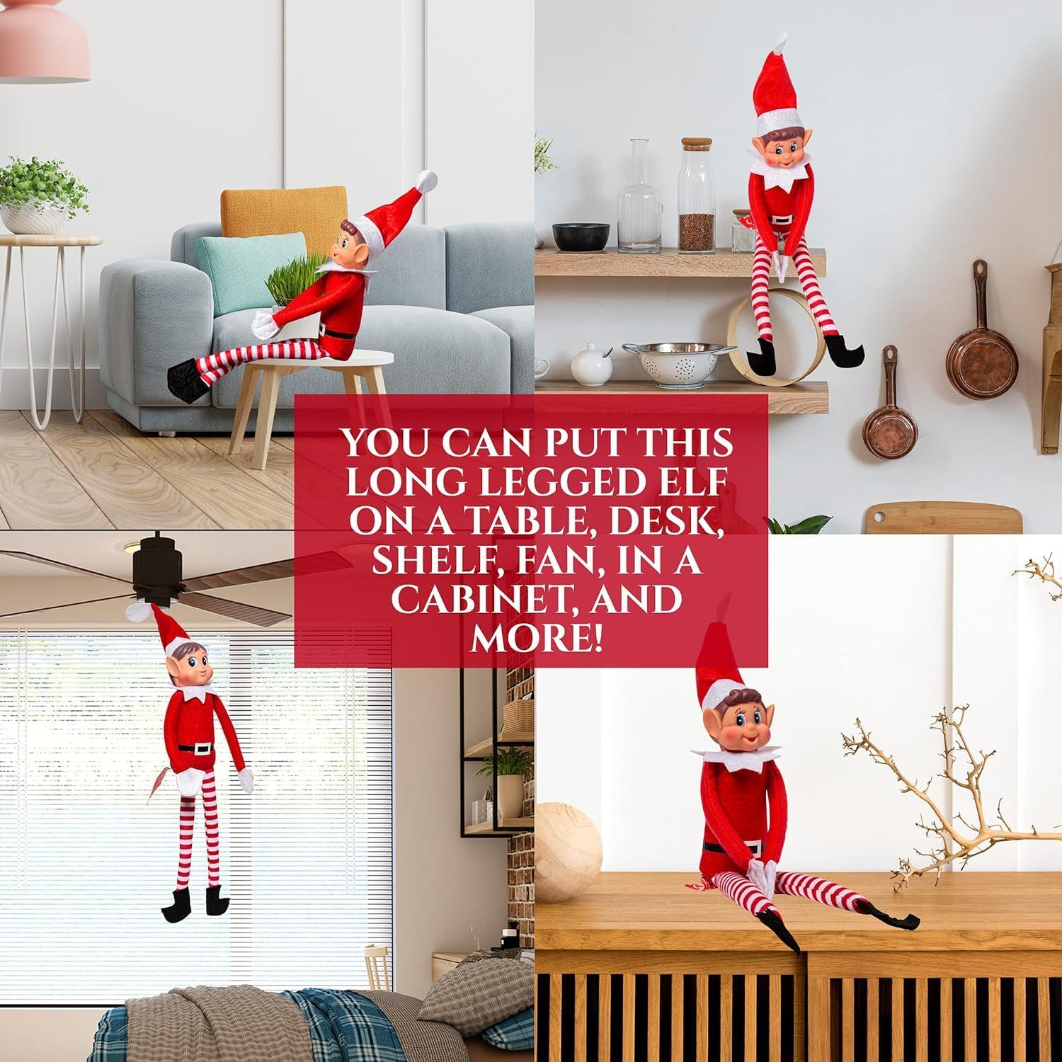 Red Girl Vinyl Face Elf - Pack of 3 - Image 5