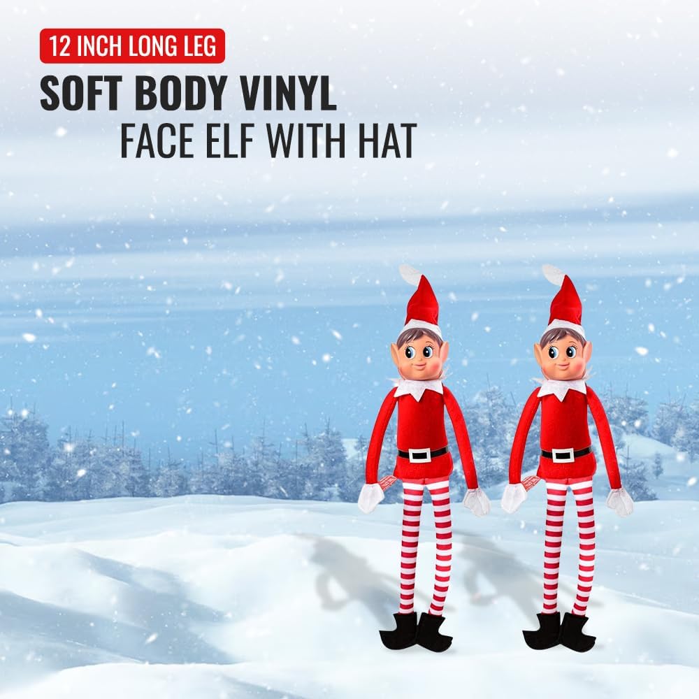 Red Girl Vinyl Face Elf - Pack of 3 - Image 7