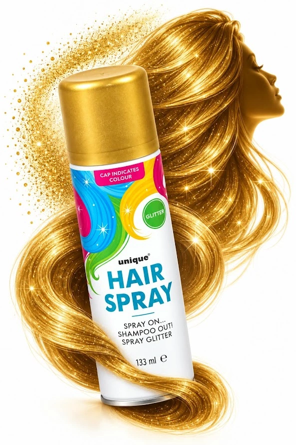 Gold Glitter Hair Spray