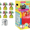 Small Helium Canister with Silver Curling Ribbon and Rainbow 6 Foil Balloon Weights