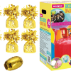 Small Helium Canister with Gold Curling Ribbon and 6 Foil Balloon Weights