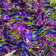 11cm Christmas Pink/Blue/Gold Tinsel Garland Pack of 3