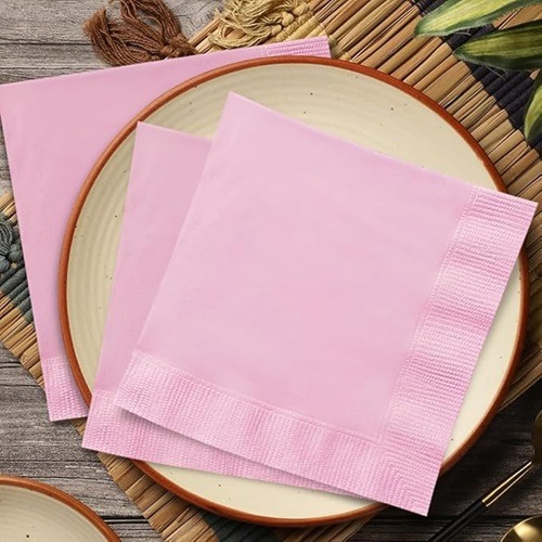 Baby Pink Disposable Party Tableware Set - Image 2