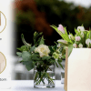 White Paper Party Bags with Colored Handles, Pack of 12
