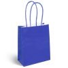 Royal Blue Paper Party Bags with Colored Handles, Pack of 12