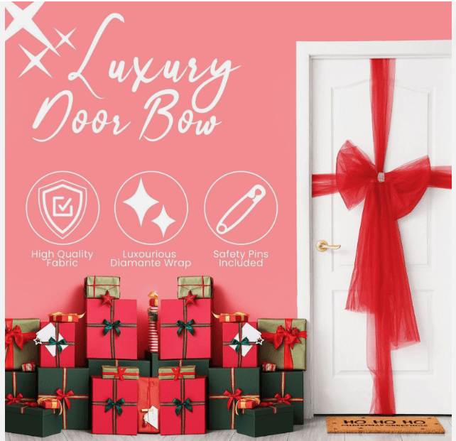 Door Ribbon Present Red Door Ribbon Bows - Party Buz
