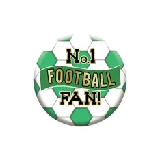 Green & White No. 1 Football Fan Badge