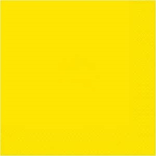 16cm Yellow Paper Napkins, Pack of 20