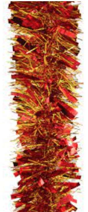 11cm Christmas Red/Gold Tinsel Garland Pack of 3 - Image 4