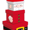 Set of 3 Novelty Stackable Santa Nest Gift Boxes
