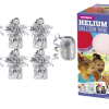 Large Helium Canister with Silver Curling Ribbon and 6 Silver Foil Balloon Weights