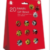 Silver Red & Gold Metallic Gift Bows- Pack of 80
