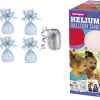 Large Helium Canister with silver Curling Ribbon and White 6 Foil Balloon Weights