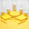 Neon Yellow Disposable Party Tableware Set