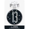 Glitz Black & Silver 13th Birthday Badge