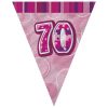 Pink Glitz Age 70th  Bunting