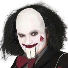 Bald Wig with Black Hair