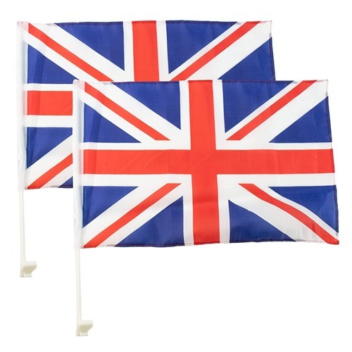 Union Jack Car Flags - 2pcs