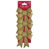 Christmas Glitter Bows, 3 pk - Gold