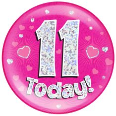 Jumbo Pink Badge Age 11