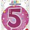 Jumbo Pink Badge Age 5