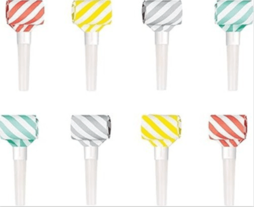 Striped Squawker Blowouts - Pack of 16