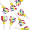 Rainbow Stripe Squawker Blowouts - Pack of 16