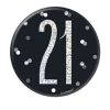 Glitz Black 21st Birthday Badge