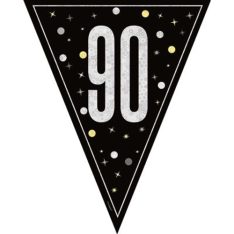 90th Black Glitz Bunting
