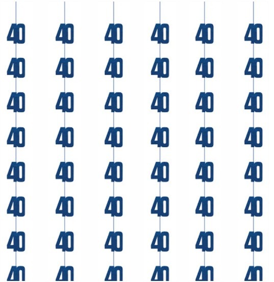 Hanging Swirl Glitz Blue 40th Birthday Decorations, Pack of 6