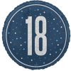 18" Foil Glitz blue & Silver 18th Birthday Balloon
