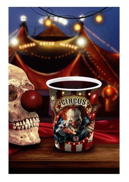 Horror Clown Circus Paper Cups Small 6 Pcs - Image 2