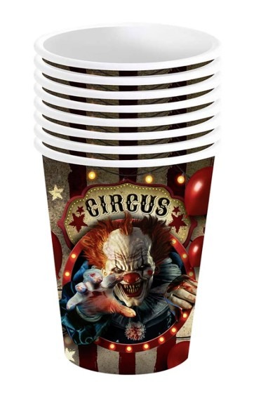 Horror Clown Circus Paper Cups Small 6 Pcs - Image 3